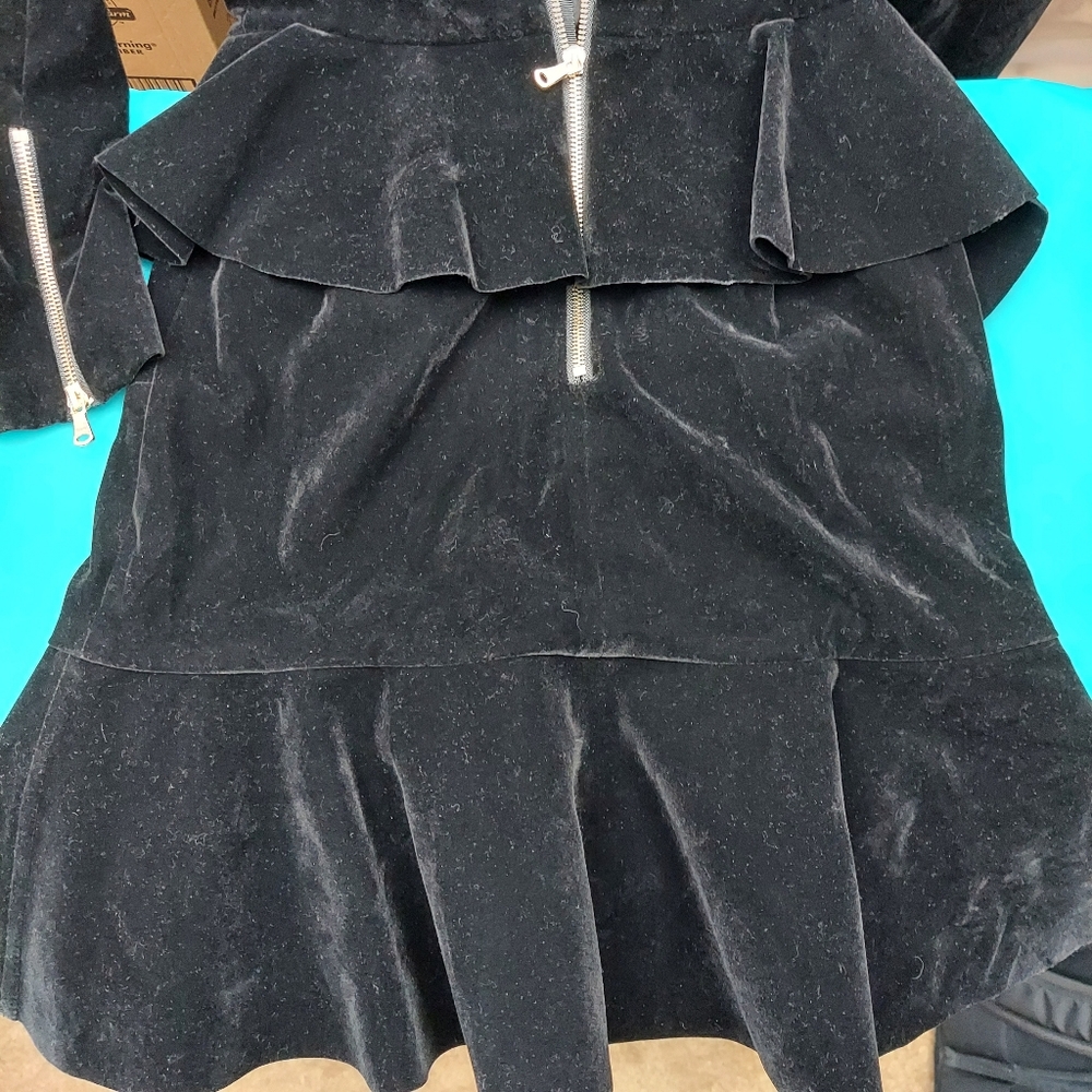 Sistaress Velvet Ruffle Cocktail Dress sz M - Picture 12 of 14